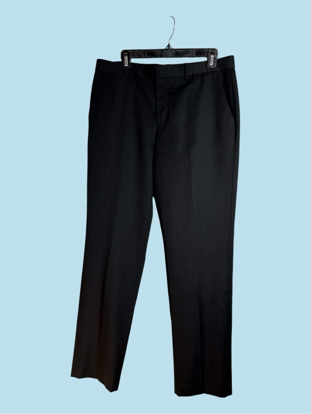 Express Photographer Wool Blend Black Dress Pants 32/30 Tailored to 29” L